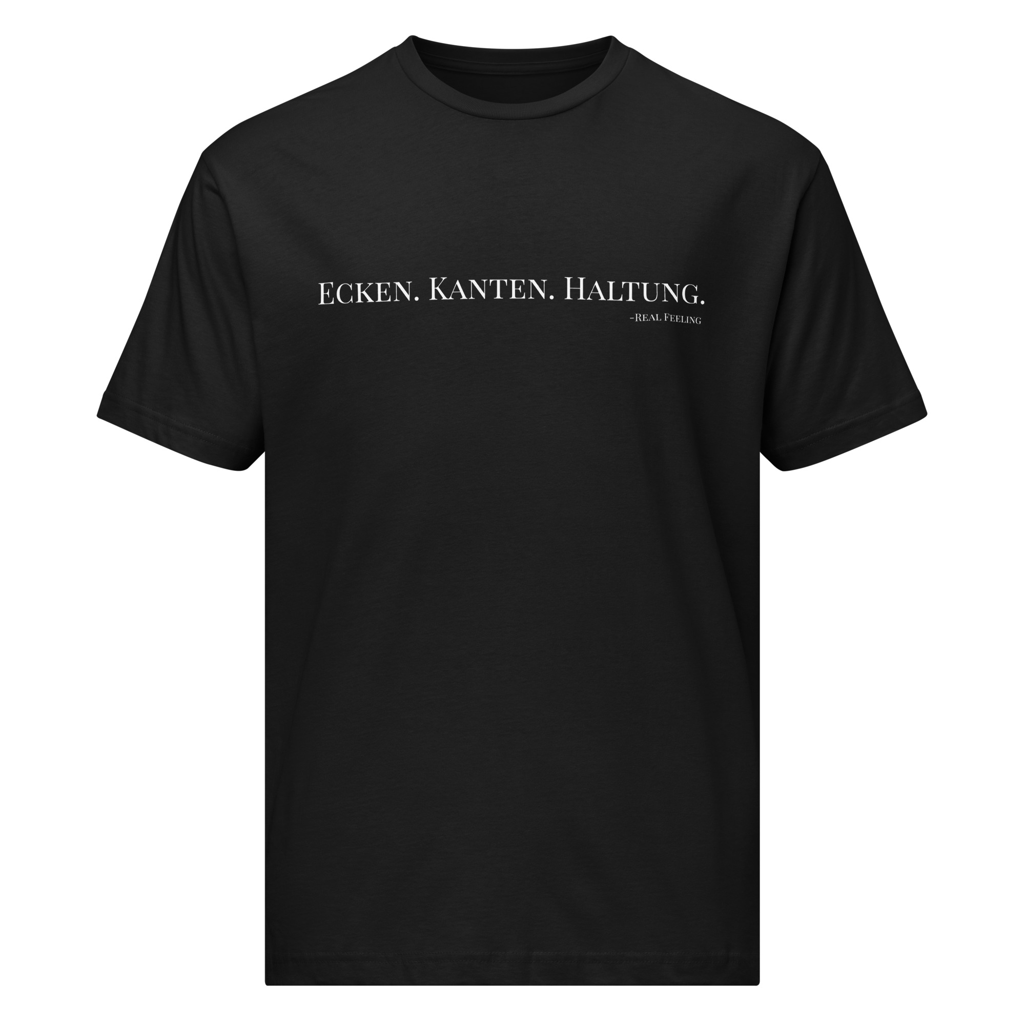 T-Shirt aus feinem Jersey "Ecken. Kanten. Haltung."