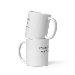 Weiße, glänzende Tasse